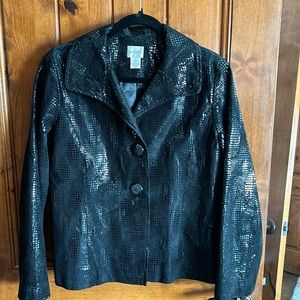 Chico’s Patent leather-look Snakeskin Jacket